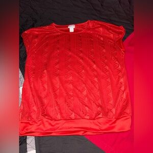 BonWorth Redish/Orange Boxy Blouse